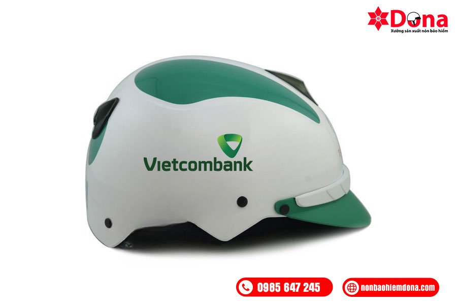 Nón bảo hiểm 2 bàn chân in logo Vietcombank
