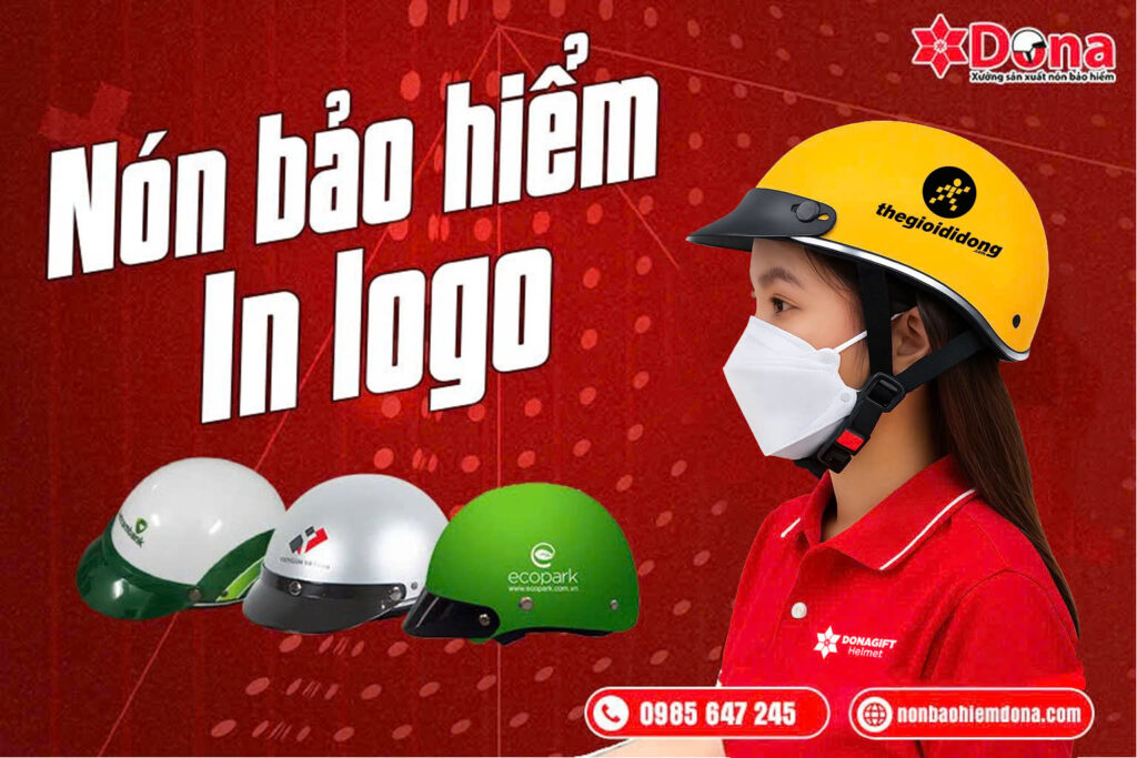 Nón bảo hiểm in logo quà tặng
