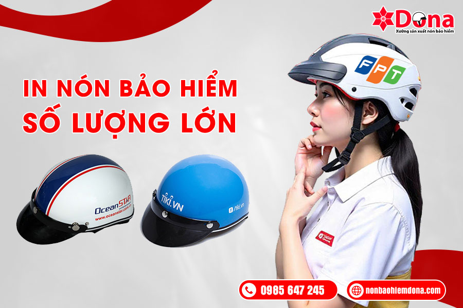 Nón bảo hiểm in logo số lượng lớn