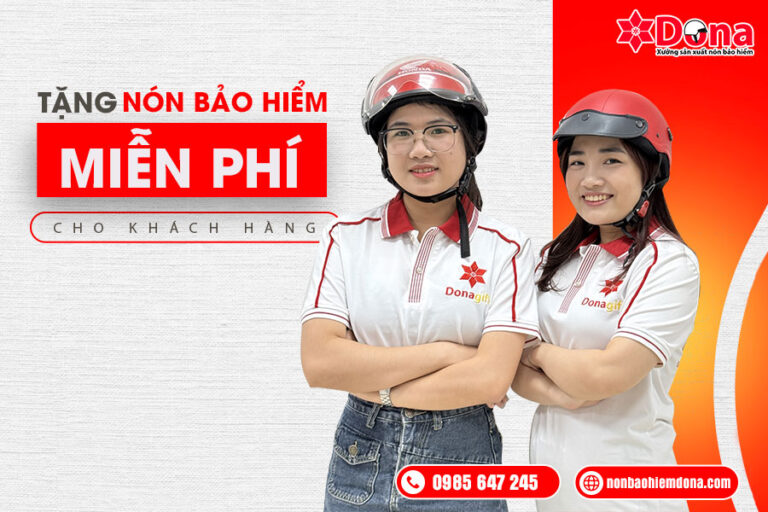 Tặng nón bảo hiểm miễn phí cho khách hàng