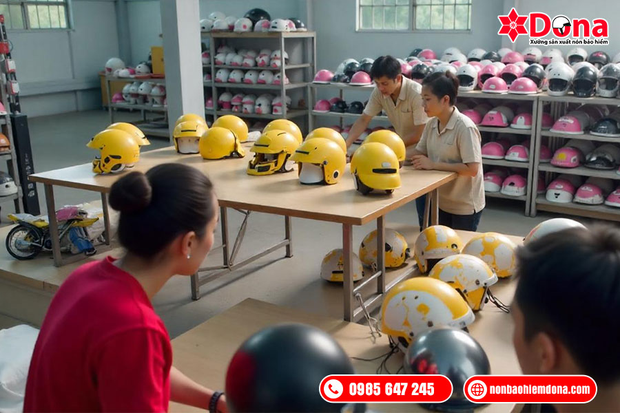 Dịch vụ in logo nón bảo hiểm